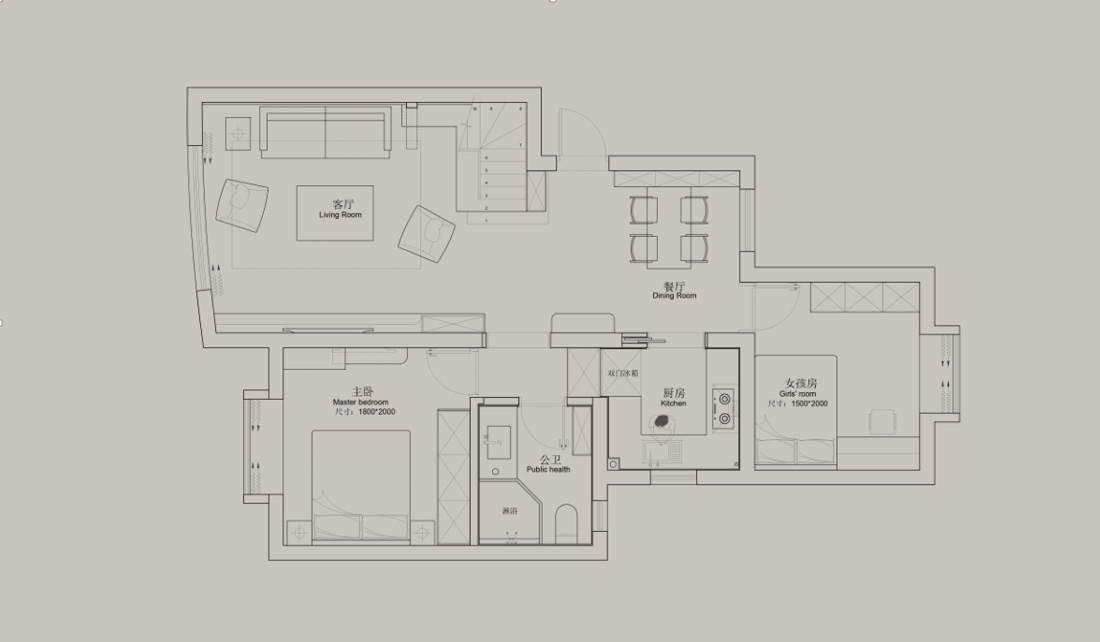 开放式客厅融入家庭影院